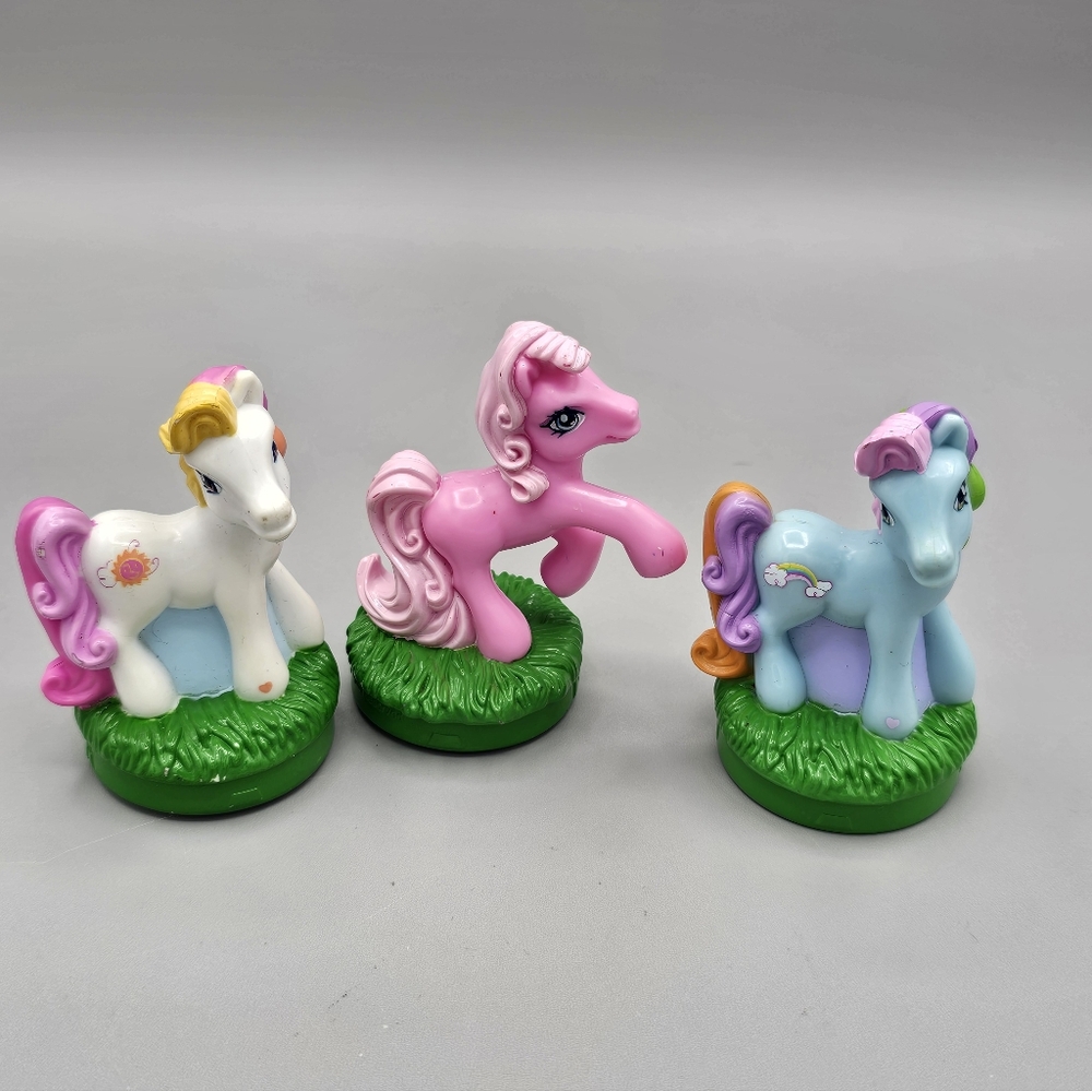 Hasbro My Little Pony G3 Play-Doh 2004 Rubber Stamp Figure Lot Rainbow Sunny Vtg